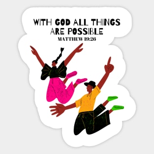 With God All Things Are Possible, Bible Verse Sticker